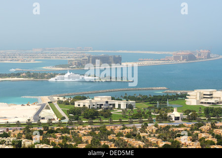 View on Jumeirah Palm man-made island, Dubai, UAE Stock Photo