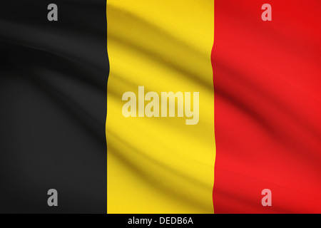 Belgian flag blowing in the wind. Part of a series. Stock Photo