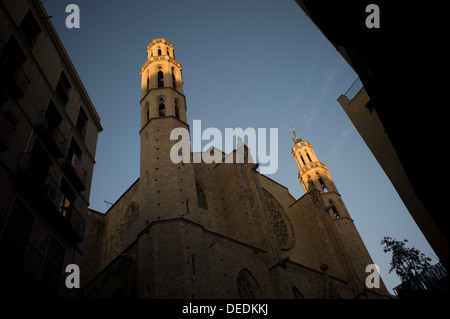 Santa Maria del Mar Church  in Barcelona, Spain. Stock Photo