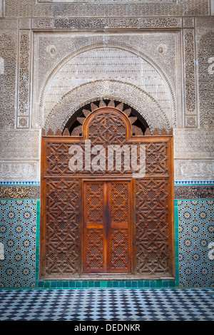 The ornate interior of Madersa Bou Inania, Fes el Bali, UNESCO World Heritage Site, Fez, Morocco, North Africa, Africa Stock Photo