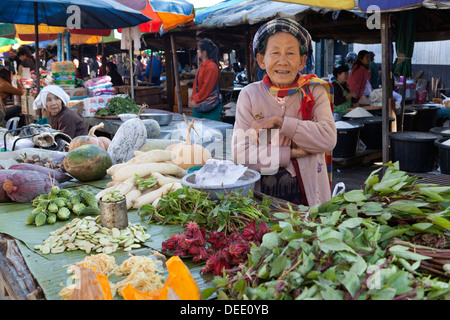 Central Market, Kengtung, Shan State, Myanmar (Burma), Asia Stock Photo