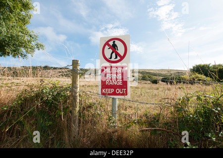 Military firing range keep out sign Stock Photo