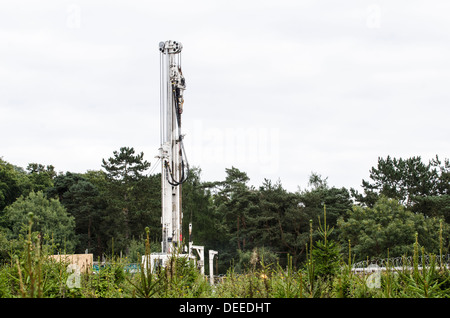 12th September 2013. Balcombe drilling rig for shale gas fracking during anti-fracking protests, West Sussex, England, UK Stock Photo