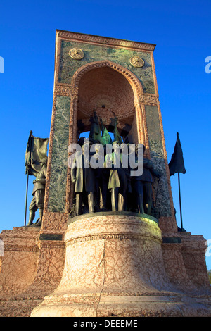 Republic Monument, Taksim Square, Istanbul, Turkey, Europe Stock Photo