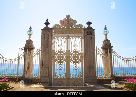 Gate to the Bosphorus, Dolmabahce Palace, Istanbul, Turkey, Europe Stock Photo