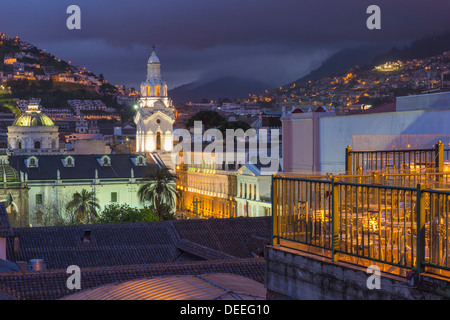 Metropolitan Cathedral at night, Independence Square, Quito, UNESCO World Heritage Site, Pichincha Province, Ecuador Stock Photo