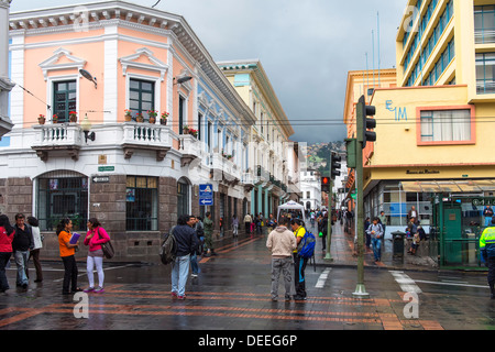 Chile Street, Quito Historical Center, Quito, UNESCO World Heritage Site, Pichincha Province, Ecuador, South America Stock Photo