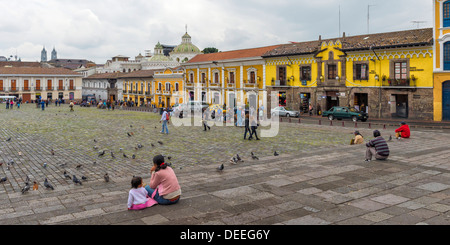 San Francisco Square, Quito Historical center, Quito, UNESCO World Heritage Site, Pichincha Province, Ecuador, South America Stock Photo