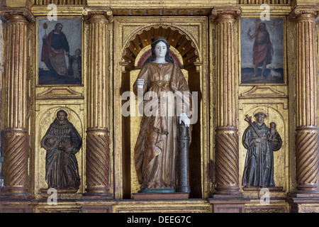 San Francisco Church and Convent, Santa Barbara retable, Quito, UNESCO World Heritage Site, Pichincha Province, Ecuador Stock Photo