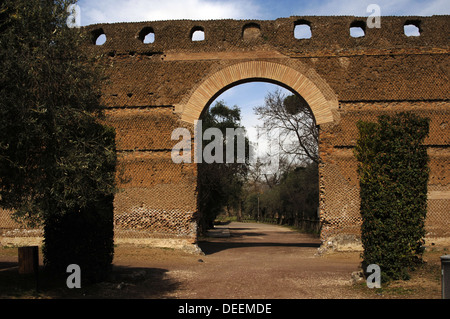 Italy. Hadrian's Villa. Imperial Villa built by Emperor Hadrian (76-138). 2nd century. The Pecile. Tivoli. Stock Photo