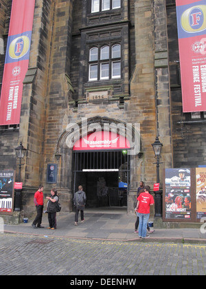 General Assembly Hall & New College, Faculty of Divinity, Edinburgh University, The Mound, Edinburgh, Scotland, UK Stock Photo