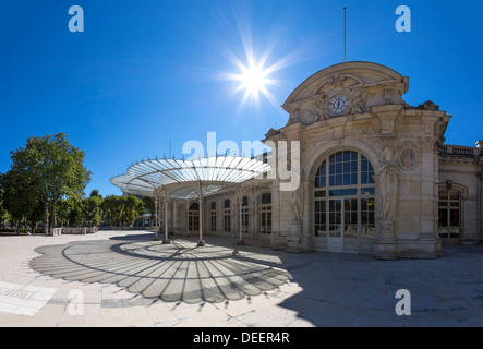 The Vichy Opera glass canopy (Palace of Congress) in summer (Vichy - Allier - Auvergne - France).  La Belle Epoque... Stock Photo