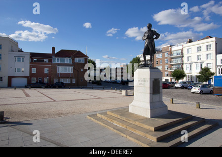 The Horatio Nelson Monument in Grand Parade, Old Portsmouth, Hampshire UK Europe Stock Photo