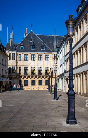 Part of the facade of the Grand Ducal Palace in Luxembourg City. Stock Photo