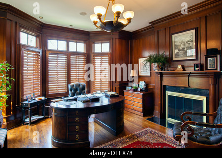 Home office in luxury home in Nashville Tennessee, USA Stock Photo