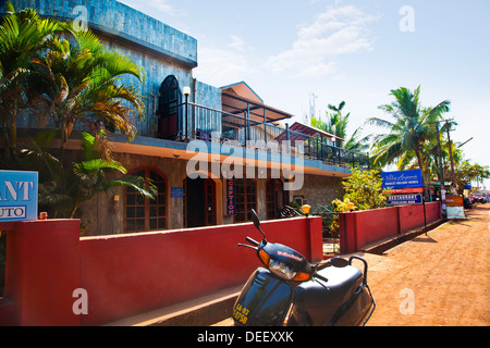 Facade of a building, Villa Anjuna, Anjuna Beach Road, Anjuna, Bardez, North Goa, Goa, India Stock Photo