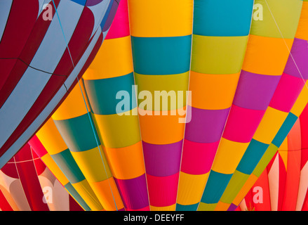 Colorful hot air balloons taking off during the Spirit of Boise Balloon Festival, City of Boise, Boise, Idaho Stock Photo