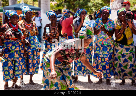 Africa, Angola, Benguela. Group dancing in traditional dress Stock ...