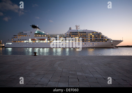 The mv Seabourn Odyssey in Trapani in the Province of Trapani, Sicily. Stock Photo