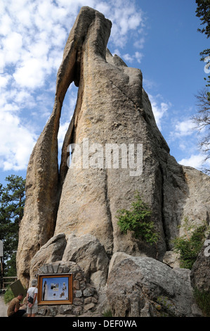 Needle Rock, a granite formation in Custer State Park, in the Black Hills of South Dakota. Stock Photo