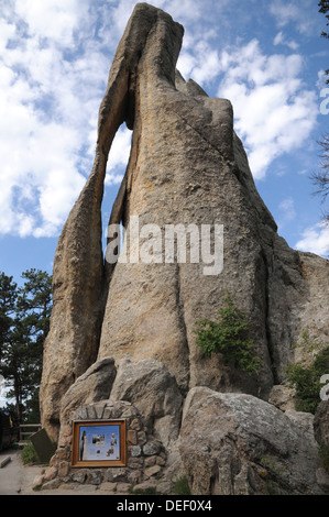 Needle Rock, a granite formation in Custer State Park, in the Black Hills of South Dakota. Stock Photo