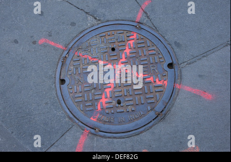 New York City Sewer manhole cover Stock Photo 181973896 Alamy