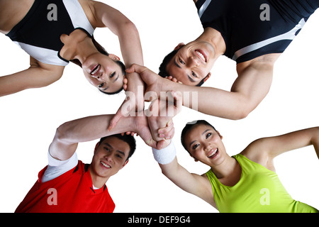 Low angle view of friends Stock Photo