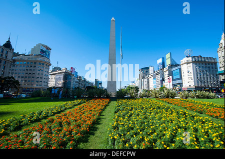 Obelisk on Plaza Republica, Buenos Aires, Argentina, South America Stock Photo