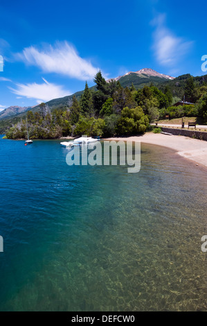 Beach on a mountain lake in Los Alerces National Park, Chubut, Patagonia, Argentina, South America Stock Photo