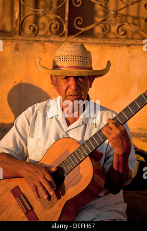 Emerito Ramos Escalante, street musician, historic center, Trinidad, Sancti Spíritus Province, Cuba Stock Photo