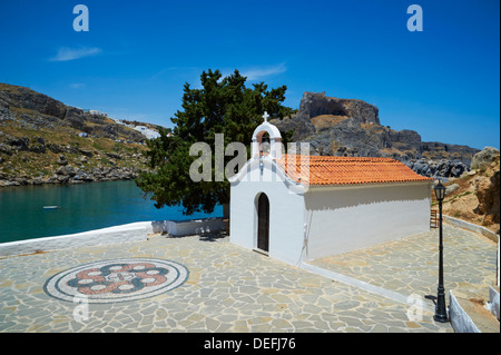 St. Paul Beach, Lindos, Rhodes, Dodecanese, Greek Islands, Greece, Europe Stock Photo