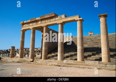 Lindos Acropolis, Lindos, Rhodes, Dodecanese, Greek Islands, Greece, Europe Stock Photo