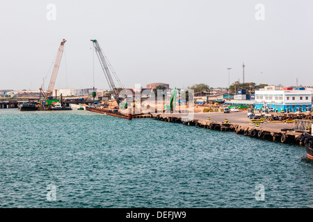 Africa, Liberia, Monrovia. Pilings being constructed at port. Stock Photo