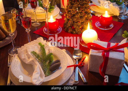 Table full of Christmas goodies Stock Photo