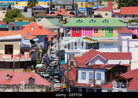Downtown Roseau, Dominica, Windward Islands, West Indies, Caribbean, Central America Stock Photo