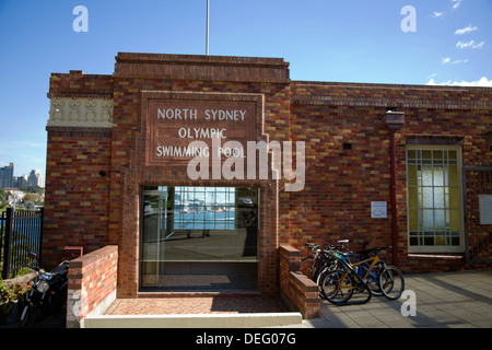 north sydney olympic swimming pool entrance at milsons point,sydney Stock Photo