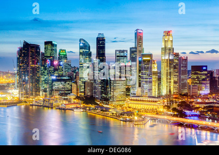 Elevated view over Singapore City Centre and Marina Bay, Singapore, Southeast Asia, Asia Stock Photo