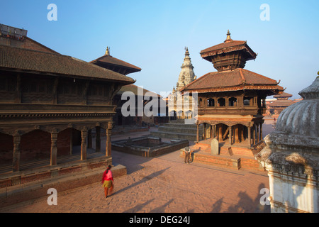 Durbar Square at dawn, Bhaktapur, UNESCO World Heritage Site, Kathmandu Valley, Nepal, Asia Stock Photo