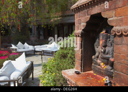 Grounds of Dwarika's Hotel, Kathmandu, Nepal, Asia Stock Photo