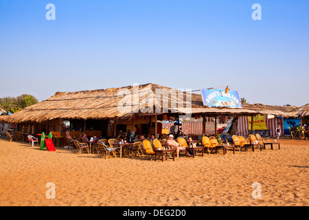 Restaurant on the beach, Bobby's Shack, Beach Road, Candolim, Bardez, North Goa, Goa, India Stock Photo