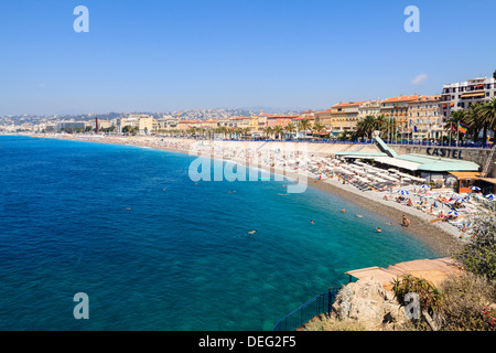 Baie des Anges and Promenade Anglais, Nice, Alpes Maritimes, Provence, Cote d'Azur, French Riviera, France, Mediterranean Stock Photo