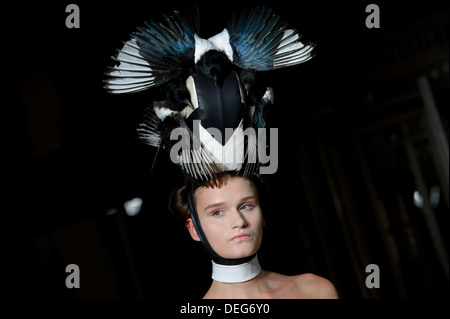 A model wears a design created by Pam Hogg during London Fashion Week Spring/Summer 2014. Stock Photo