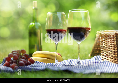 Summer picnic setting Stock Photo