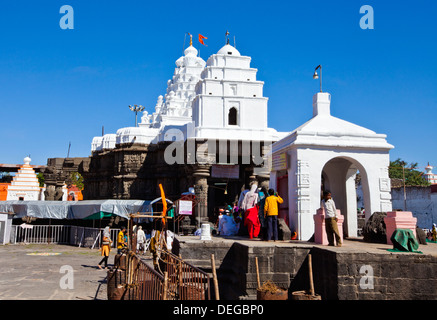 Tourists at a temple, Aundha Nagnath Temple, Aundha Nagnath, Hingoli, Maharashtra, India Stock Photo