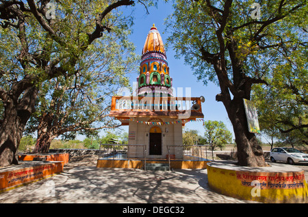 Trees around a temple, Narsi Namdev, Hingoli, Maharashtra, India Stock Photo