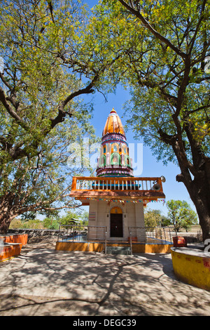 Trees around a temple, Narsi Namdev, Hingoli, Maharashtra, India Stock Photo