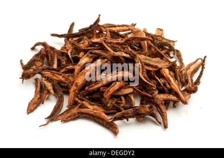 Dried bilimbi on a white background Stock Photo