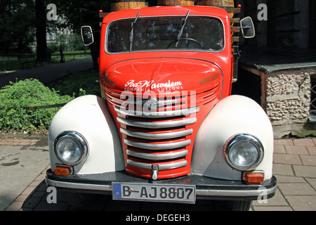 Vintage delivery truck in Krakow Poland Stock Photo