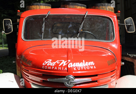 Vintage delivery truck in Krakow Poland Stock Photo