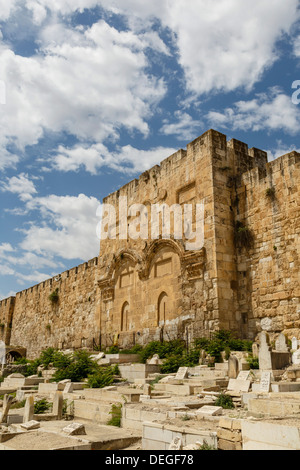 The Golden Gate on the eastern wall of the Temple Mount, UNESCO World Heritage Site, Jerusalem, Israel, Middle East Stock Photo
